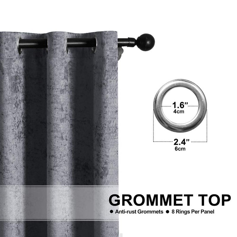 ELKCA Grey Room Curtain for Bedroom Double-Sided Chenille Window Curtains for Living Room,Pack of 2 (Grey, 52" W x 84" L) - Image 2